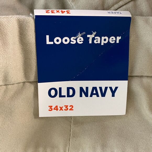 New Old Navy Loose Taper Built-In Flex Pleated Chino Pants Men's Size 34 x 32 - Picture 4 of 8